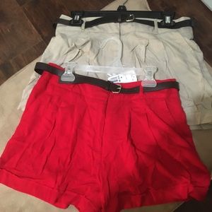 2 pair-Forever 21 high waisted shorts with belt